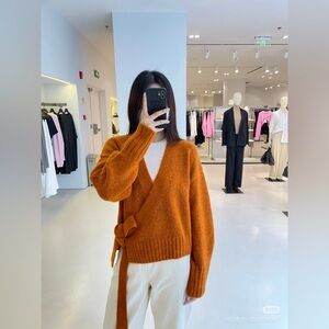 COS Wool blend Wrap over Cardigan Sweater size